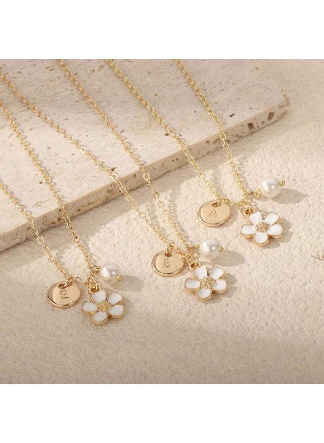ENASAL Flower Girl Proposal Gift,Flower Girl Gift Necklace,Will You Be My Flower Girl,Initial Dainty Letter Pendant Pearl Necklace Jewelry for Women, Wedding Bride Party Bridal Shower Gift（S） - Image 5