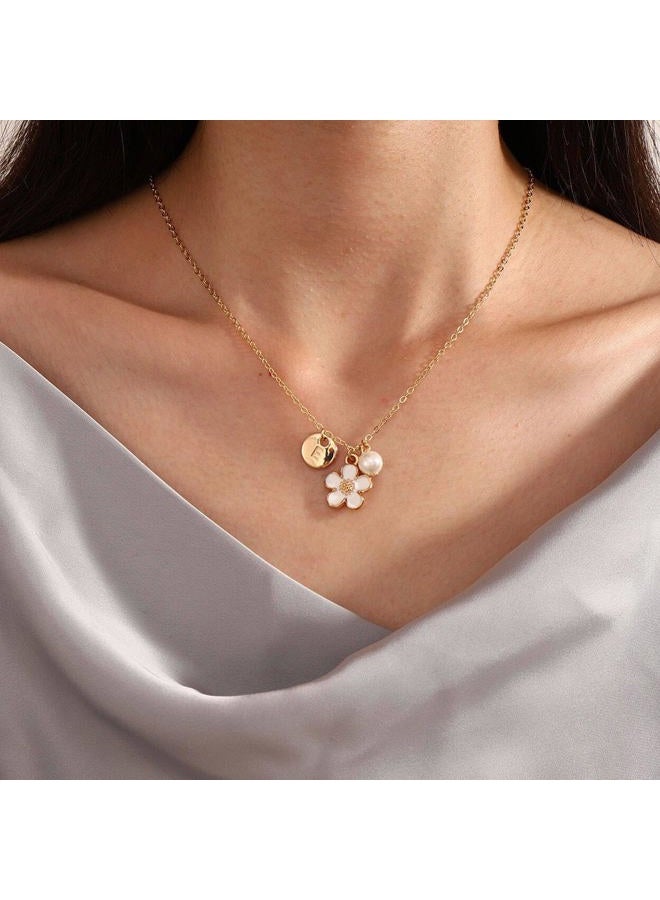 ENASAL Flower Girl Proposal Gift,Flower Girl Gift Necklace,Will You Be My Flower Girl,Initial Dainty Letter Pendant Pearl Necklace Jewelry for Women, Wedding Bride Party Bridal Shower Gift（S） - Image 3