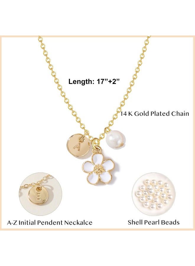 ENASAL Flower Girl Proposal Gift,Flower Girl Gift Necklace,Will You Be My Flower Girl,Initial Dainty Letter Pendant Pearl Necklace Jewelry for Women, Wedding Bride Party Bridal Shower Gift（S） - Image 4