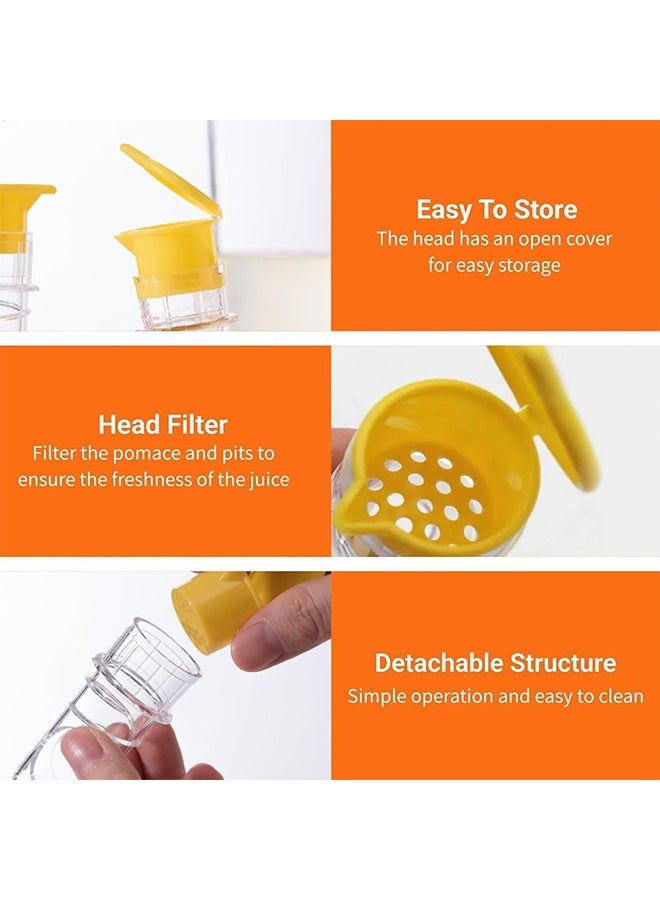 TodyJeyHo Beverage manual juicer, spiral lemon and orange juice juicer with built-in filter, (yellow) - Image 3