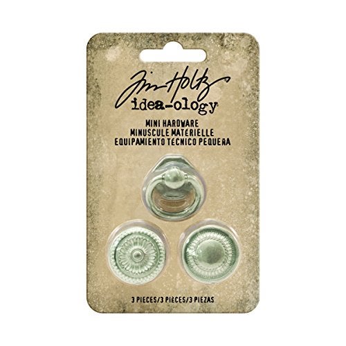 Tim Holtz أجهزة صغيرة من تيم هولتز إيديا-أولجي، تشطيب نيكل عتيق، تقريبًا 7/8 بوصة لكل منها، 3 مقبض (TH93571) - Image 5