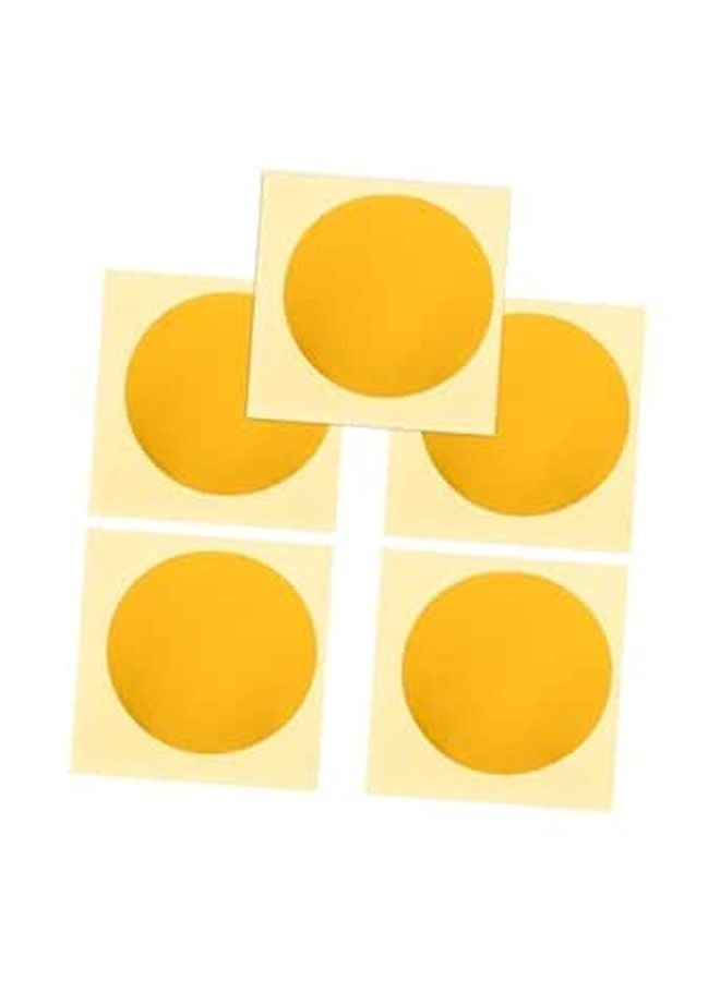 5 Sheets Self Adhesive Waterproof Pressure Gauge Indicator Decals Round Yellow Labels - Image 1