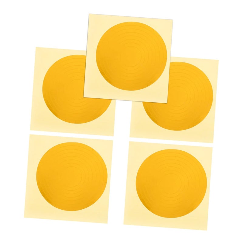 5 Sheets Self Adhesive Waterproof Pressure Gauge Indicator Decals Round Yellow Labels - Image 2