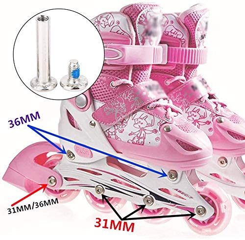 MUXSAM 10Pcs 0.24"/6mm OD Inline Skate Axle Screws Replacement, Shaft Hex Socket Screw, Inline Skate Wheel Axles Roller Blades Bearing, Wheel Axles Repair Tool (1.42"/36mm) - Image 3