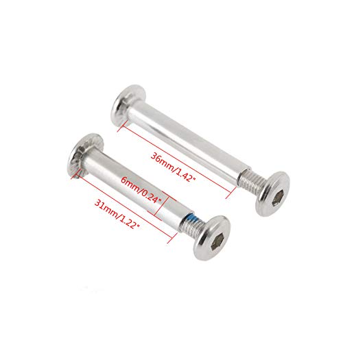 MUXSAM 10Pcs 0.24"/6mm OD Inline Skate Axle Screws Replacement, Shaft Hex Socket Screw, Inline Skate Wheel Axles Roller Blades Bearing, Wheel Axles Repair Tool (1.42"/36mm) - Image 4