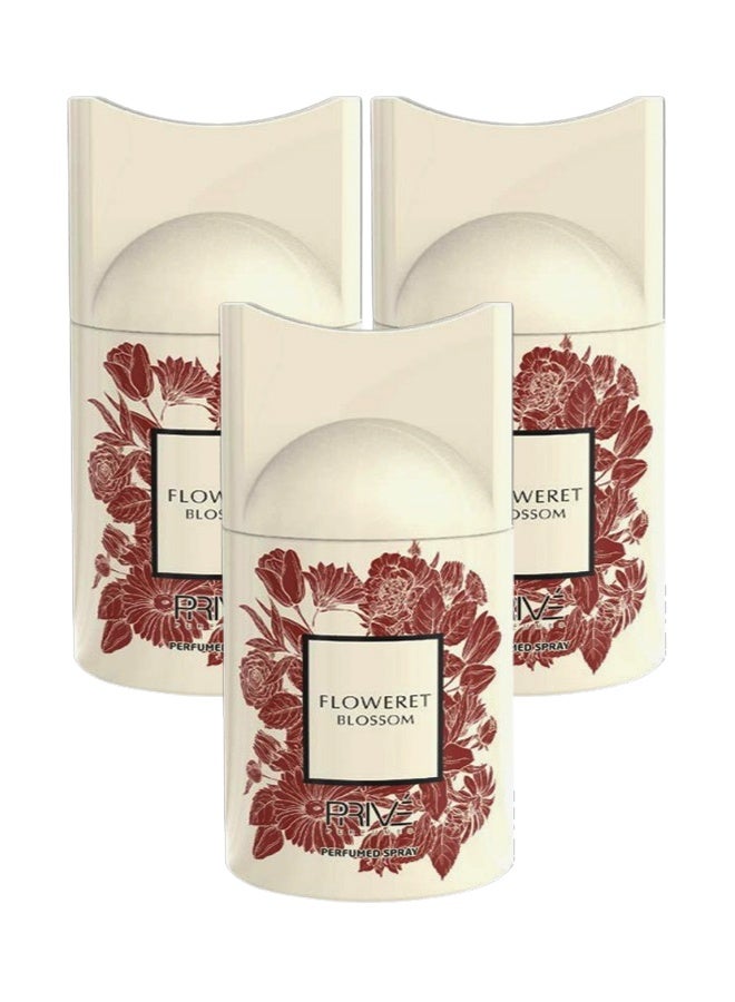 PRIVE 3 Pieces Floweret Blossom Perfumed Spray 250ml  - Image 1