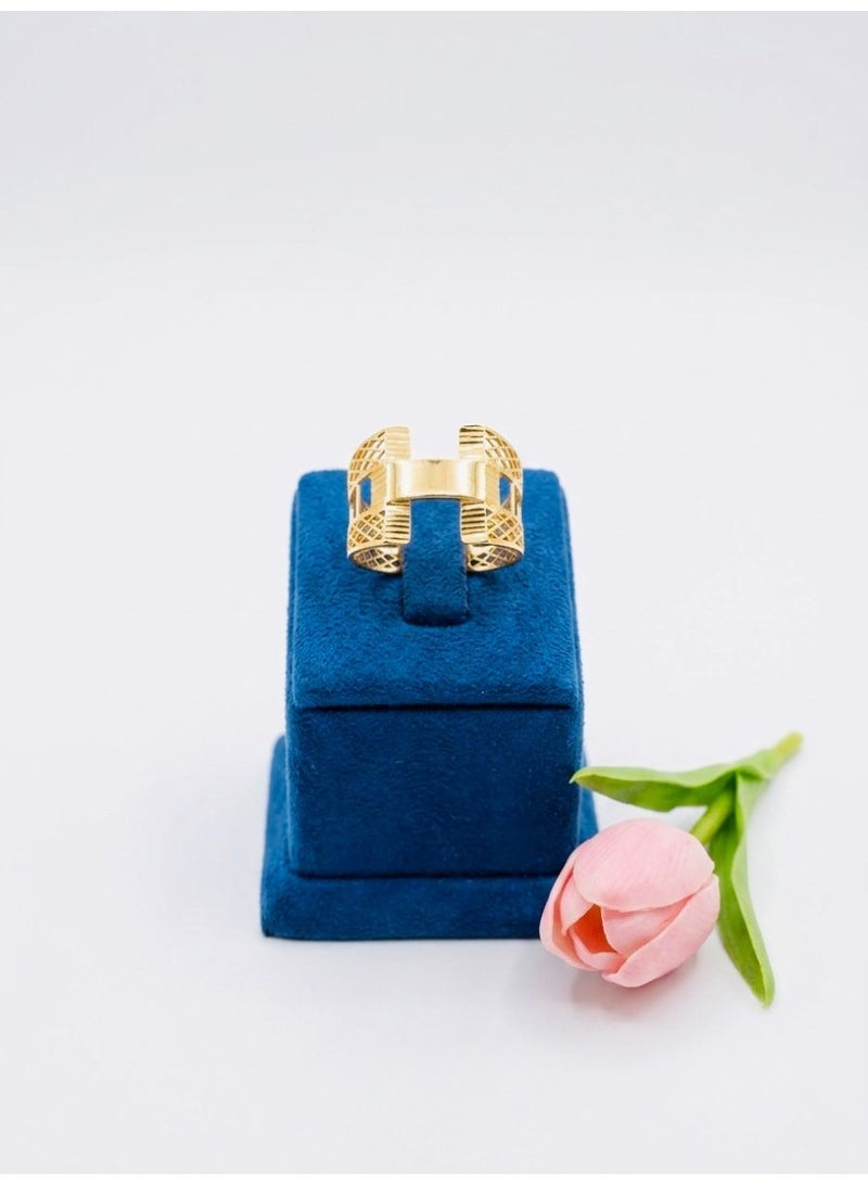 The Intermix Gems Gold Geometric Statement Ring 18K - Image 1