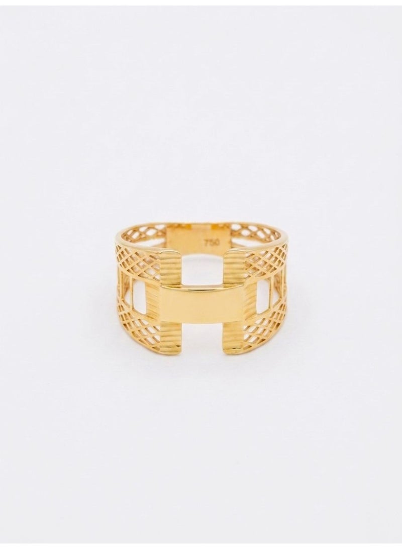 The Intermix Gems Gold Geometric Statement Ring 18K - Image 2