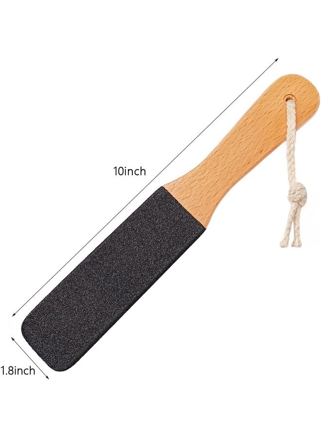2 Pack Foot File Callus Remover, Pumice Stone Foot Scrubber with Wooden Handle for Cracked Heels, Dead Skin and Corn, Pedicure Tool for Men and Women - Image 4