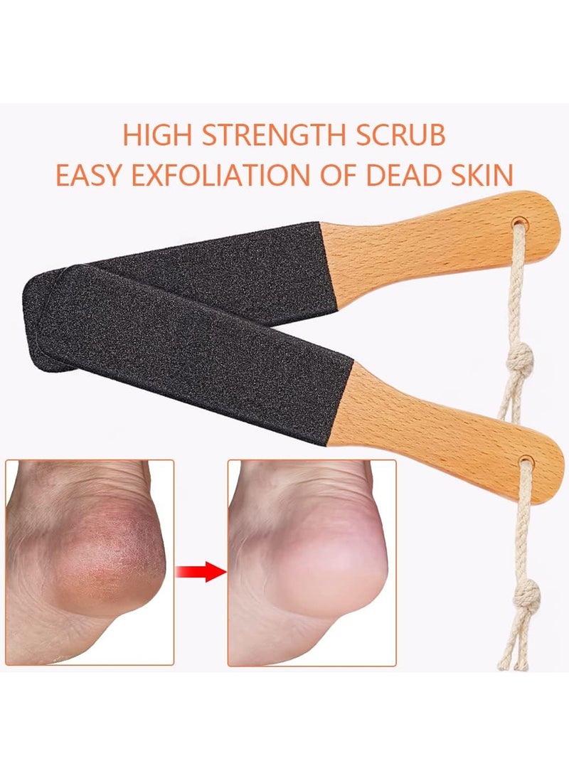 2 Pack Foot File Callus Remover, Pumice Stone Foot Scrubber with Wooden Handle for Cracked Heels, Dead Skin and Corn, Pedicure Tool for Men and Women - Image 5