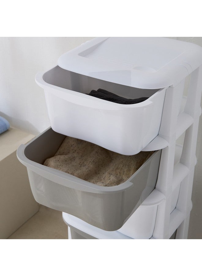 Home Box Kevin 5-Tier Storage Drawer Rack with Wheels 37 x 37 x 90 cm  - Image 3