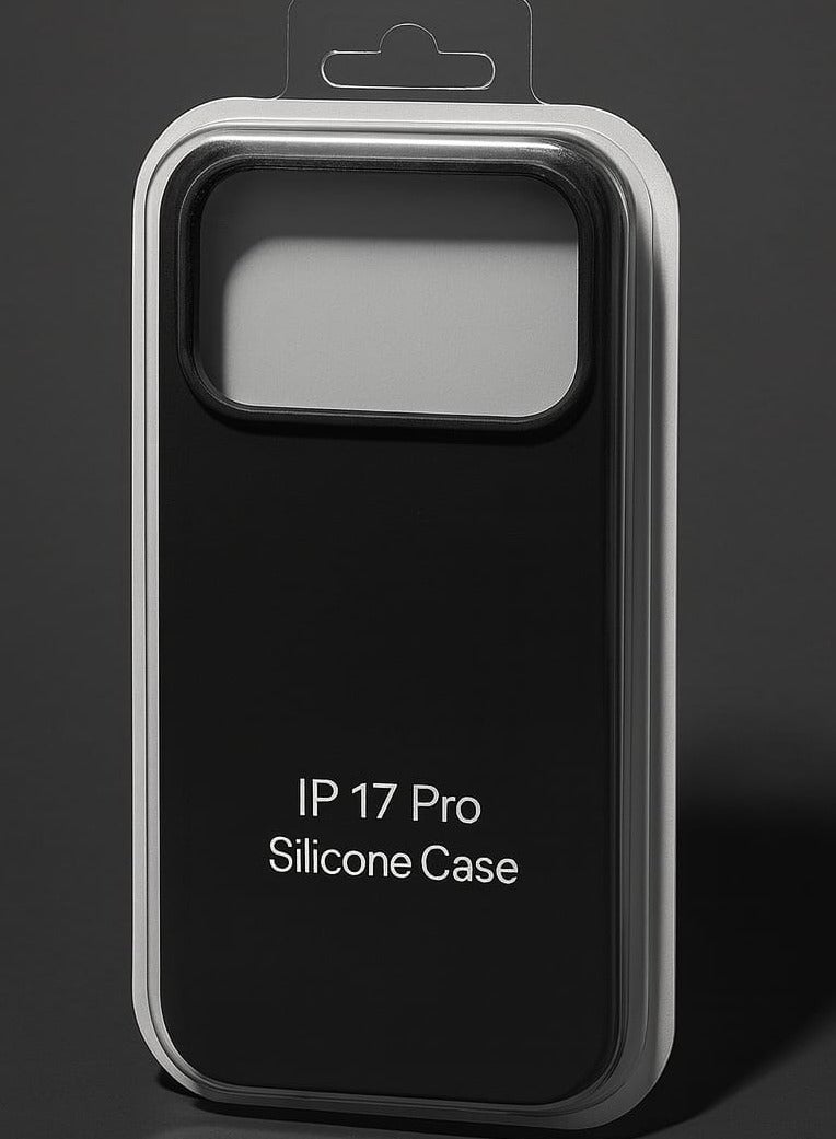 iPhone 17 Pro Silicone Case – Slim Shockproof Protective Back Cover, Soft & Lightweight, Black - Image 2