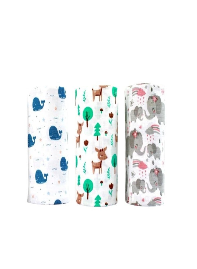 Tiny Moon Muslin Swaddle for Babies | Receiving Towel for Newborns | Wrap Cloth for Babies| 100 * 100 cm | 0 to 24+ Months (3) - Image 1