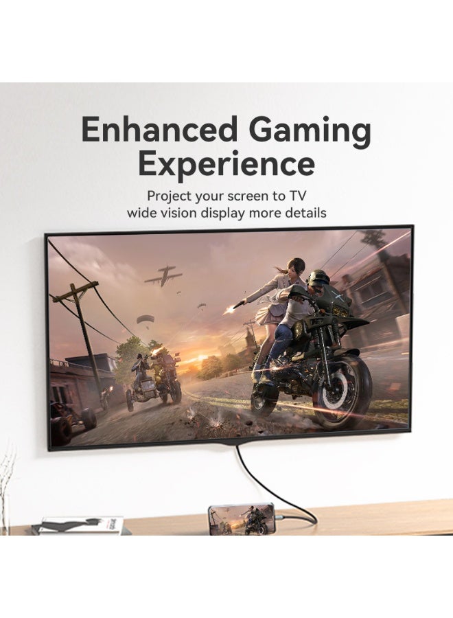 VENTION Cotton Braided USB-C to HDMI Cable 1.5M Black Aluminum Alloy Type Model # CRBBG - Image 5