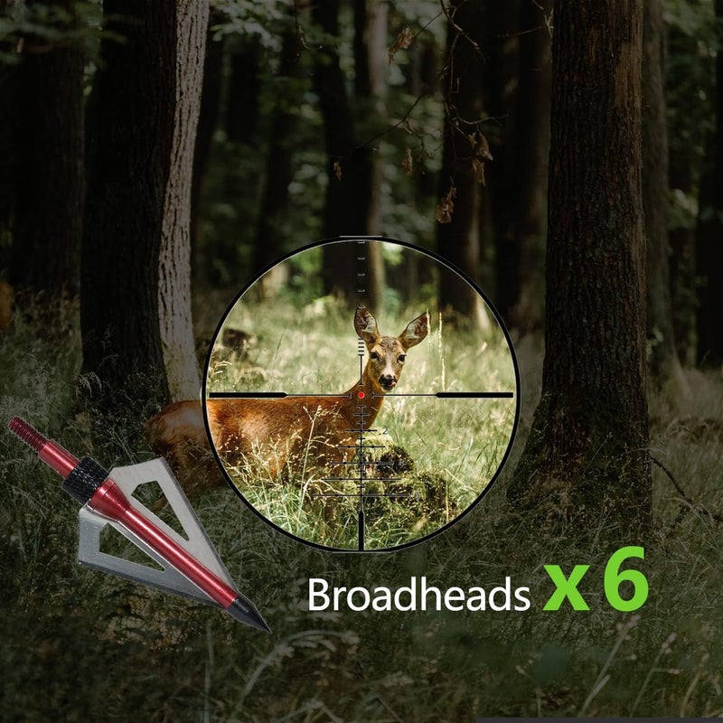 IRQ 20 Inch Carbon Crossbow Bolt and Crossbow Broadheads Set, 12 Pcs Hunting Carbon Arrows for Crossbow with 3 Blade Broadheads 6 Pcs for Archery Practise Hunting Crossbow Arrows - Image 5
