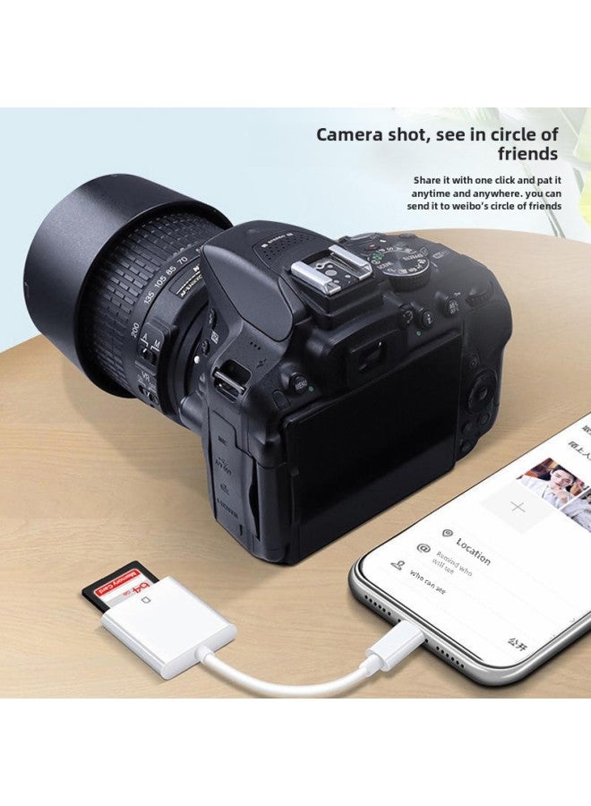Type-c To SDTFCF Memory Card Reader Mobile Phone Camera OTG Adapter Memory Card Adapter-Color:type-c To SD Card White-pearlescent Bag - Image 4