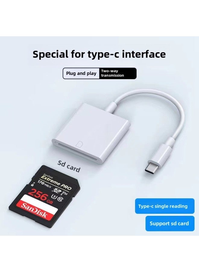 Type-c To SDTFCF Memory Card Reader Mobile Phone Camera OTG Adapter Memory Card Adapter-Color:type-c To SD Card White-pearlescent Bag - Image 1