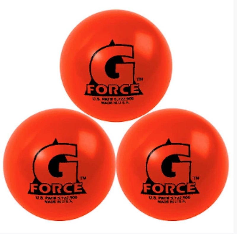 كرات هوكي الشارع G-Force، كرات هوكي الشارع ذات الارتداد المنخفض، مملوءة بالسوائل، مثالية لدرجات الحرارة من 30 إلى 60 فهرنهايت، بناء متين، كرة هوكي رولر للعب الداخلي/الخارجي (مجموعة من 3) 