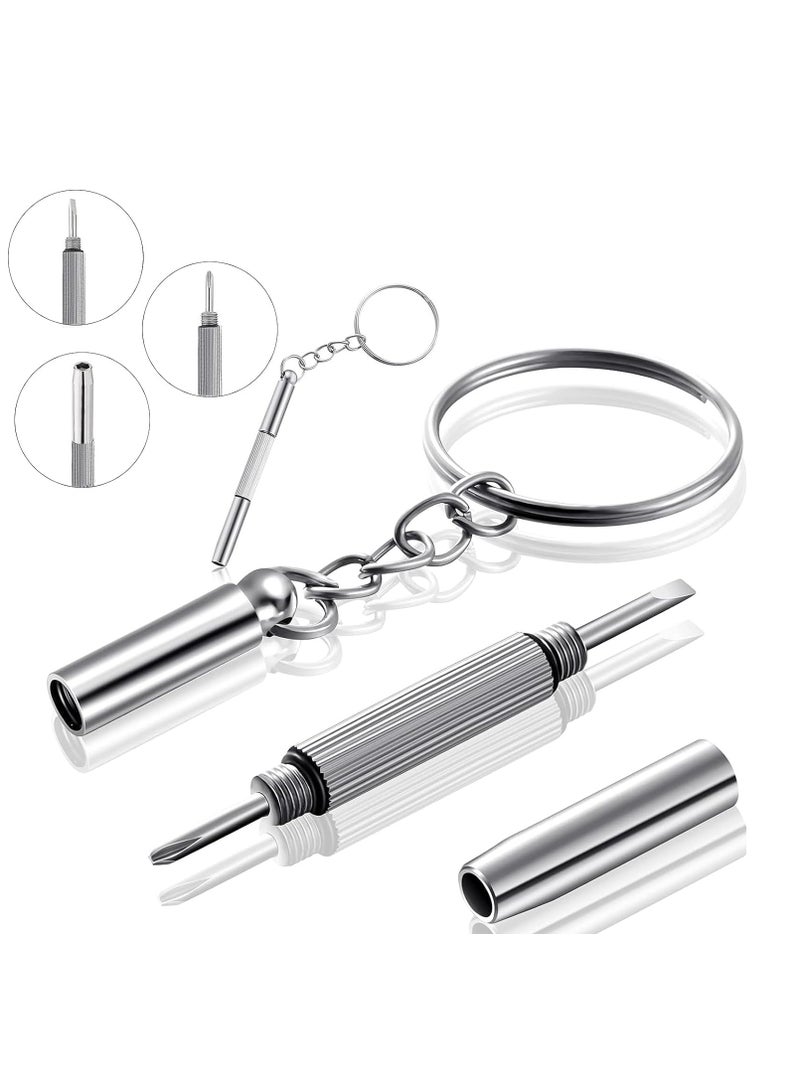 Eyeglass Screwdriver, Mini Keychain Screwdriver Stainless Steel Tightening Hand Tool, Multifunctional Sunglass Watch Jewelry Repair Kit - Image 3