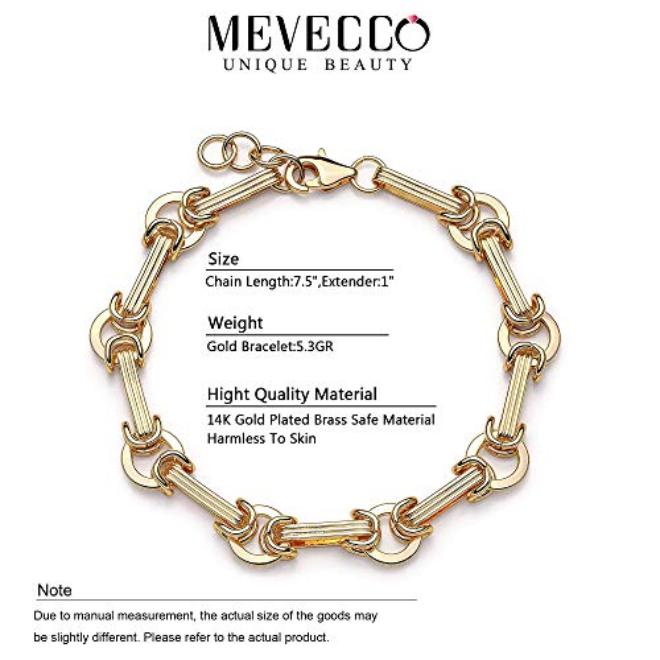 MEVECCO Gold Initial Nail Cuff Bracelets 18K Gold Plated Handmade Cute Cuff Bangle Dainty Letters Bracelets for Women Jewelry Gift - Image 5