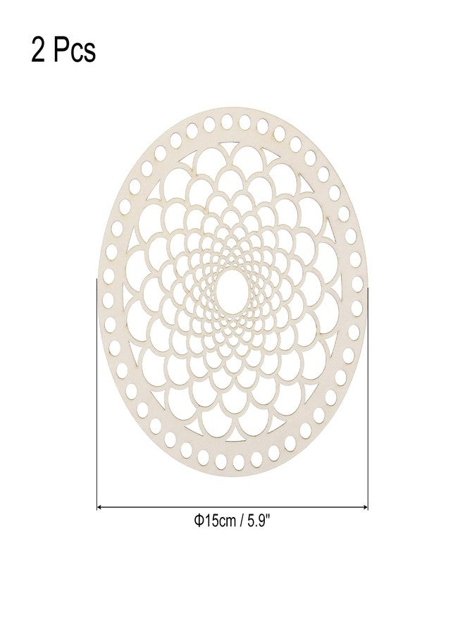 ميكسينيتي MECCANIXITY 2 قطعة خشبية أسفل حقيبة قاعدة تشكيل DIY الحياكة الكروشيه الغزل سلة تخزين النسيج الحرف سلة خشبية مستديرة الخشب - Image 2