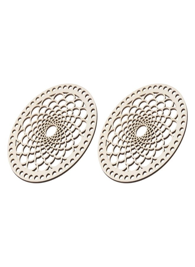 ميكسينيتي MECCANIXITY 2 قطعة خشبية أسفل حقيبة قاعدة تشكيل DIY الحياكة الكروشيه الغزل سلة تخزين النسيج الحرف سلة خشبية مستديرة الخشب - Image 1