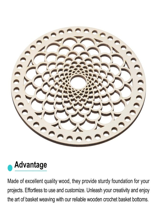 ميكسينيتي MECCANIXITY 2 قطعة خشبية أسفل حقيبة قاعدة تشكيل DIY الحياكة الكروشيه الغزل سلة تخزين النسيج الحرف سلة خشبية مستديرة الخشب - Image 3