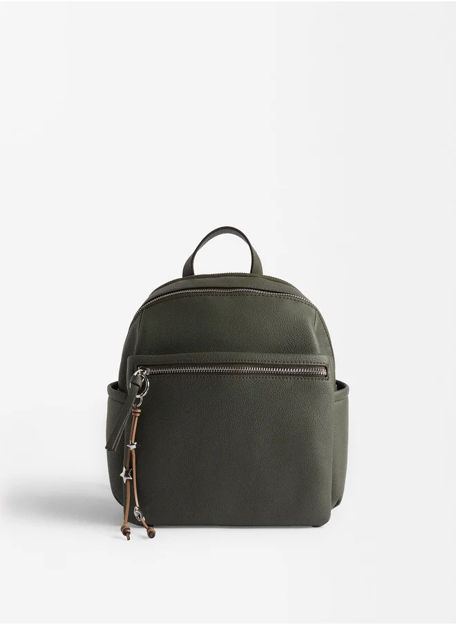 PARFOIS Textured Backpack With Pendant