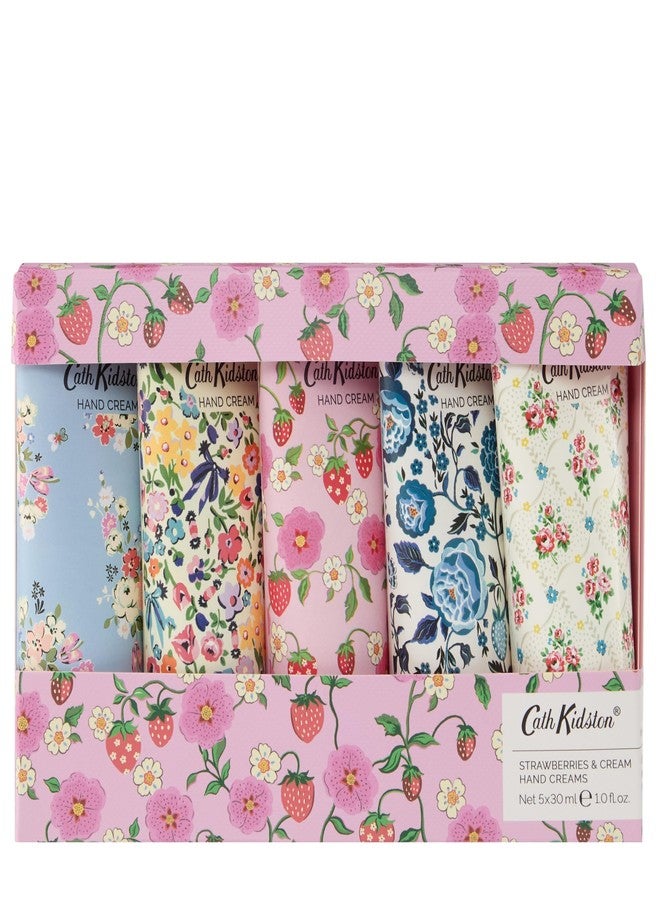 Cath Kidston Heathcote & Ivory Cath Kidston Ripe Strawberries & Cream Hand Cream Set 5x 30ml - Image 1