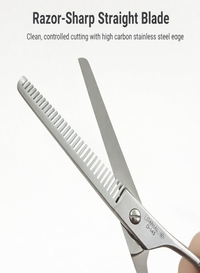 DANIAL Professional Hair Single Thinning Scissor 6.5 Inch | Stainless Steel Barber Thinning Shear | Adjustable Screw | Ergonomic Handle with Finger Rest - Image 3