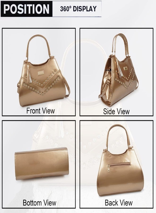 ROLEXO Synthetic Leather Elegant Unique Design Trendy Fancy Classy Adjustable Top Handle Handheld Daytrip Women Handbag - Image 4