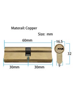 Sharpdo Lock Cylinder 70mm with 5 Single Keys, Profile Cylinder Set with One Screw, Easy Mountable Lock for Doors and Garages, Length 60mm  - Image 2