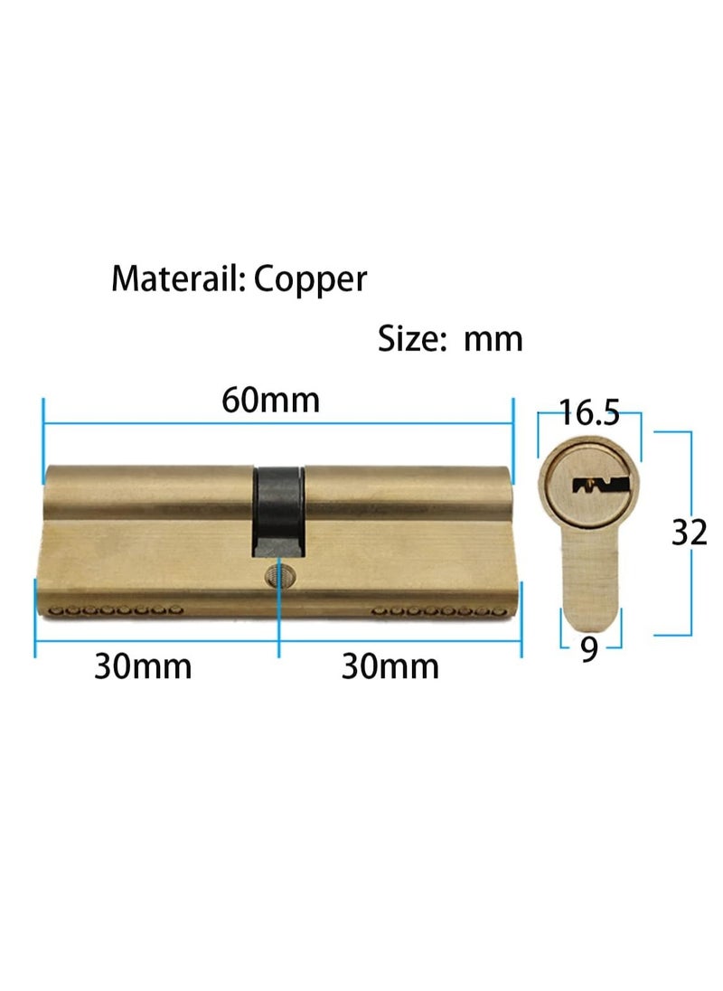 Sharpdo - Lock Cylinder 70mm with 5 Single Keys, Profile Cylinder Set with One Screw, Easy Mountable Lock for Doors and Garages, Length 60mm - Image 1