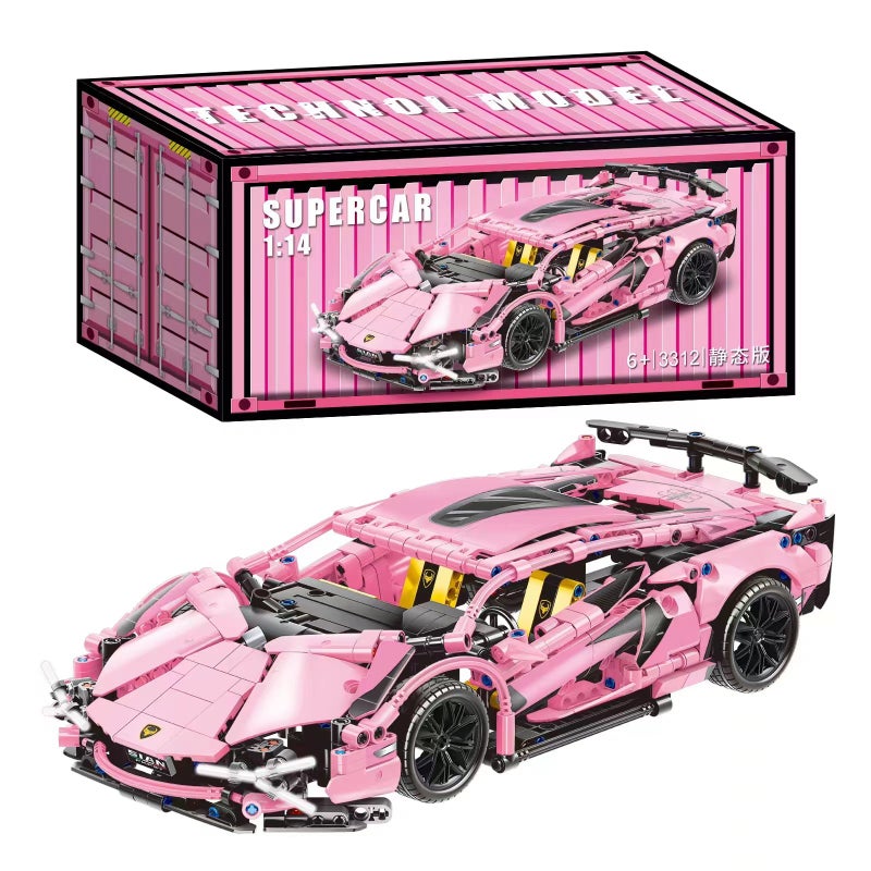 Compatible With Lego Cyberpunk Sports Car 1:14 Green Cow Model Baoshi Children'S Toy Back Car Gift - Image 2