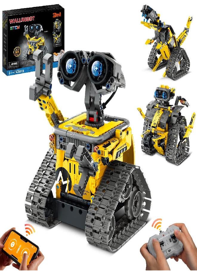 Sillbird Sillbird STEM Building Toys, Remote & APP Controlled Creator 3in1 Wall Robot/Explorer Robot/Mech Dinosaur Toys Set, Creative Gifts for Boys Girls Kids Aged 6 7 8-12, New 2022 (434 Pieces)  - Image 4
