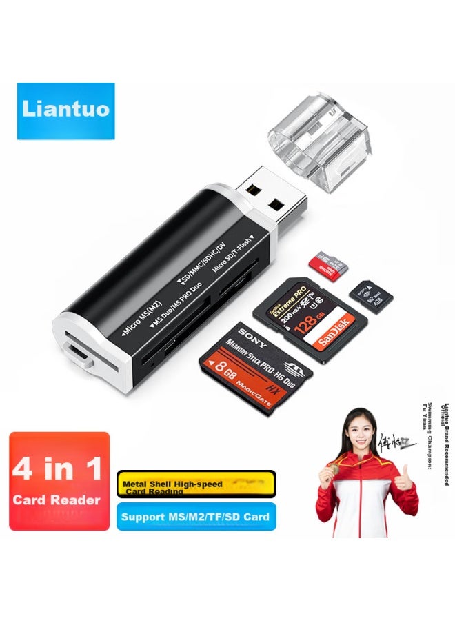 Linkstone Liantuo Usb High-speed Sd/tf/ms/m2 Card Multi-function Reader, Compatible With Camera Memory Cards, Dash Cam, Drone, Computer, Handheld Memory Cards, Metal Card Reader - Image 1