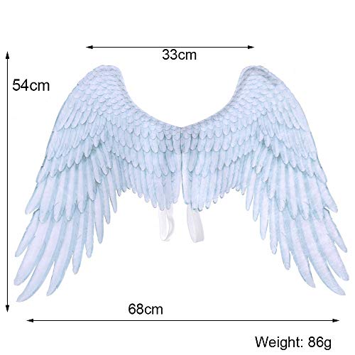 Himine Non-Woven Fabric Festive Party Angel Wings Suitable for Child Decorative Wings (White) - Image 5