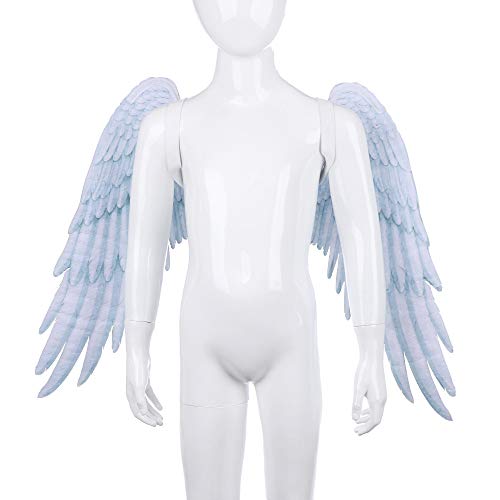 Himine Non-Woven Fabric Festive Party Angel Wings Suitable for Child Decorative Wings (White) - Image 3