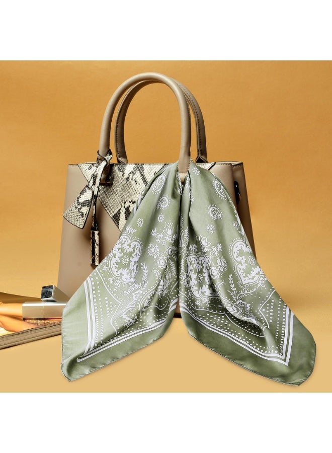 4 Pcs 27.5'' x 27.5'' Large Bandanas Scarves Satin Bandanas for Women Satin Headband Scarves Silk Feeling Scarf Boho Headwear - Image 5