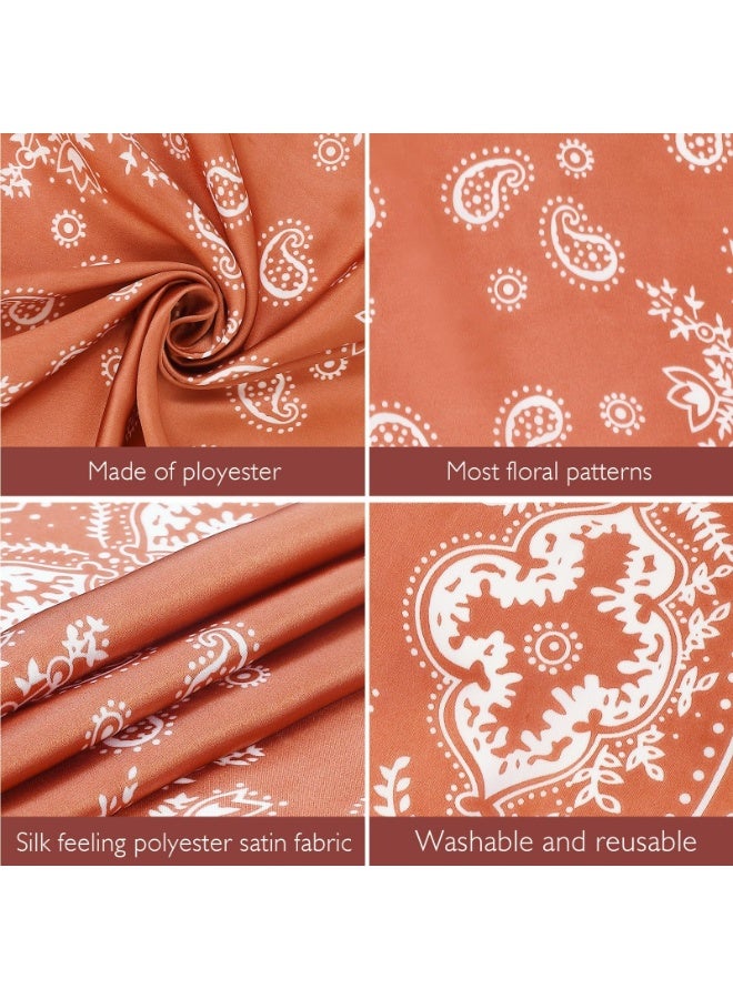 4 Pcs 27.5'' x 27.5'' Large Bandanas Scarves Satin Bandanas for Women Satin Headband Scarves Silk Feeling Scarf Boho Headwear - Image 2