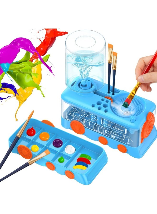 Paint Brush Cleaner Station with Holder and Palette, Washing My Paintbrushes,Water Cycle Watercolor Brush Rinser Dispenser,Paint Brush Washer Tool for Acrylic,Art Supplies for Adult,Kids - Image 1