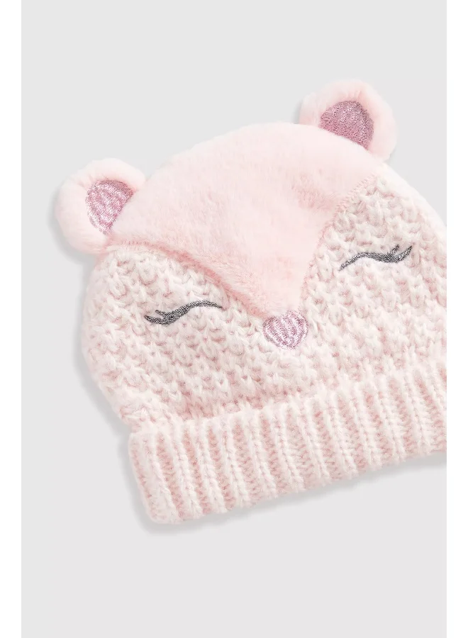 مذركير Pink Deer Hat and Scarf Set
