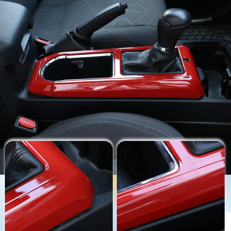 LLKUANG Center Console Gear Panle Frame Cover Trim Compatible with Toyota Tacoma 2016-2023,Car Gears Shift Panle Cup Holder Protective Trim Frame Car Accessories(red) - Image 5