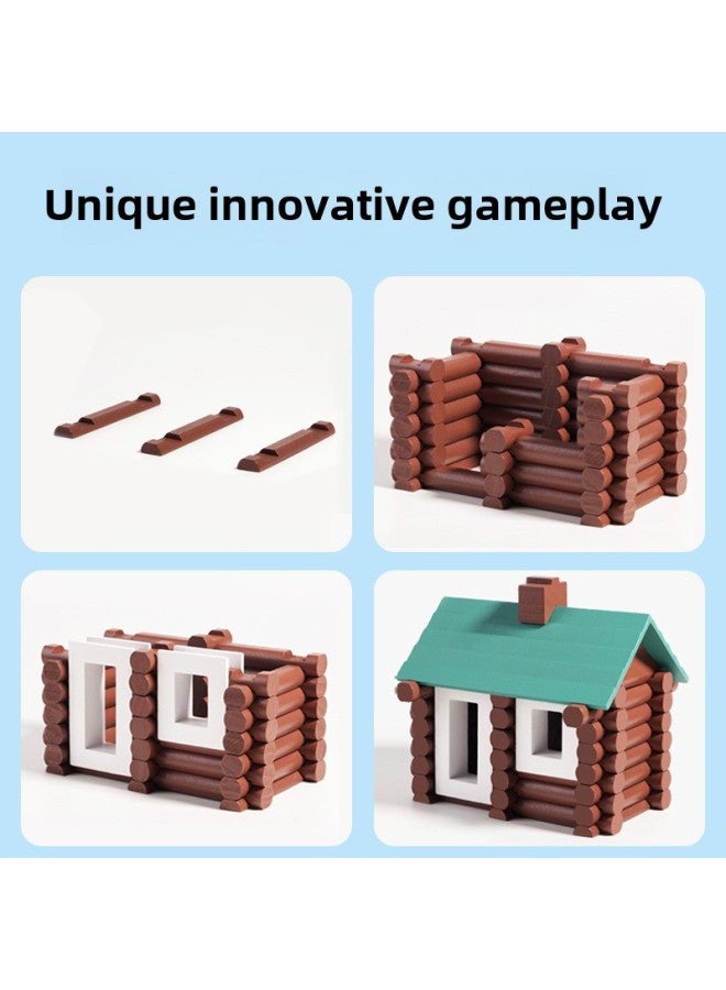 Free Combination DIY Forest Hut Gift Children's Handmade Building Block Toy Educational Wooden Assembled Windmill House-Specifications:Forest Hut Customized Model - Image 3