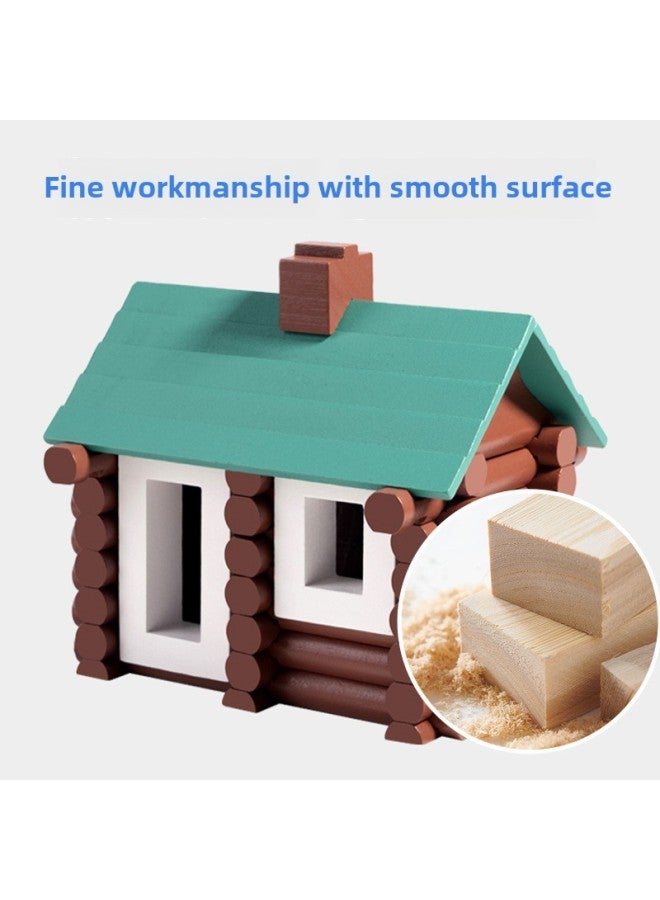 Free Combination DIY Forest Hut Gift Children's Handmade Building Block Toy Educational Wooden Assembled Windmill House-Specifications:Forest Hut Customized Model - Image 4