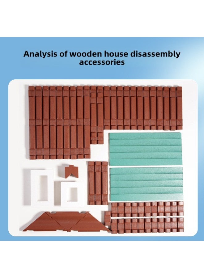 Free Combination DIY Forest Hut Gift Children's Handmade Building Block Toy Educational Wooden Assembled Windmill House-Specifications:Forest Hut Customized Model - Image 5