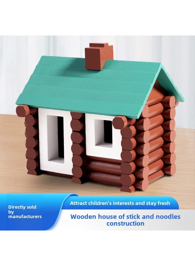 Free Combination DIY Forest Hut Gift Children's Handmade Building Block Toy Educational Wooden Assembled Windmill House-Specifications:Forest Hut Customized Model - Image 2