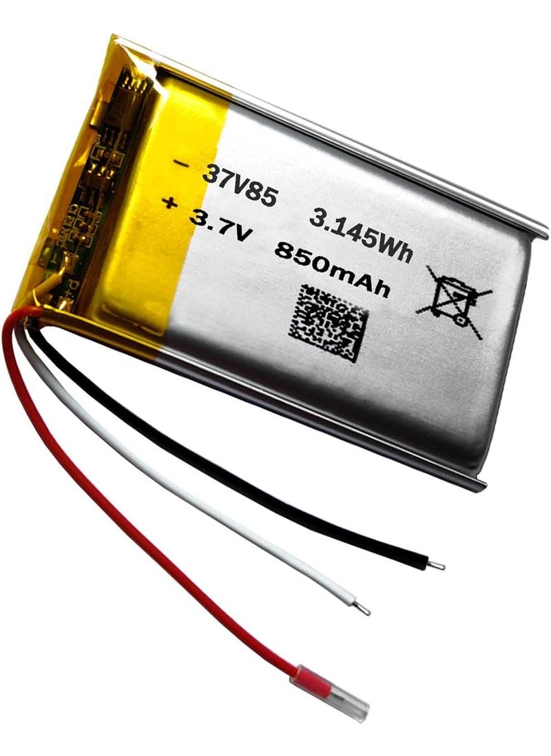 AOLIKES AOLIKES 37v 850mAh Rechargeable LiPo Battery Replacement for Shure Aonic 50 Wireless Headphones and AudioTechnica ATHM50X Professional Studio Monitor Headphones  - Image 2