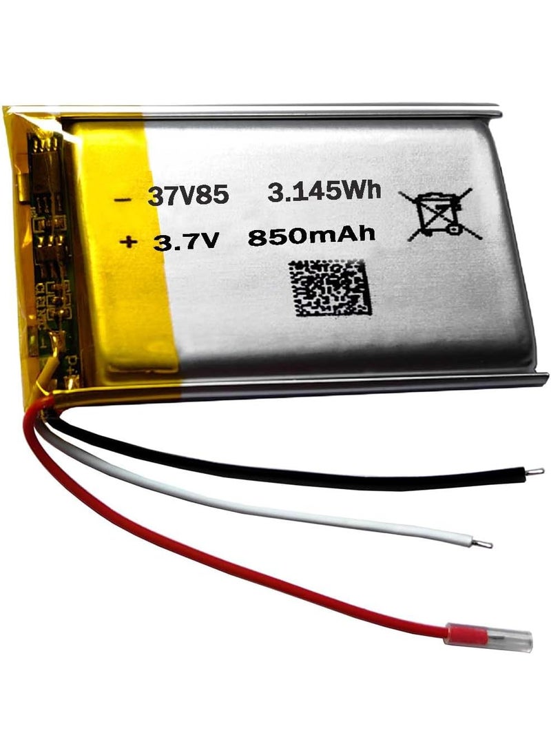 AOLIKES AOLIKES 37v 850mAh Rechargeable LiPo Battery Replacement for Shure Aonic 50 Wireless Headphones and AudioTechnica ATHM50X Professional Studio Monitor Headphones  - Image 1