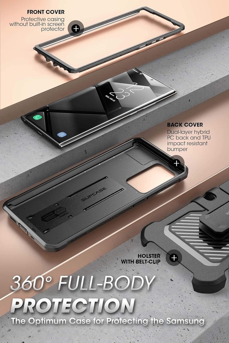 SupCase Unicorn Beetle Pro Series Case For Samsung Galaxy Note 20 Ultra 2020 Release , Full-Body Rugged Holster & Kickstand Without Built-In Screen Protector Black - Image 4